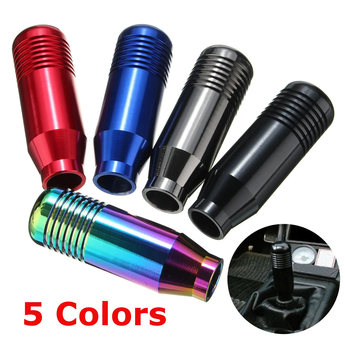 5 Color Universal Car Aluminum Manual Gear Shift Knob Stick Manual Transmission Gearstick Lever Shifter Knob 8.5CM