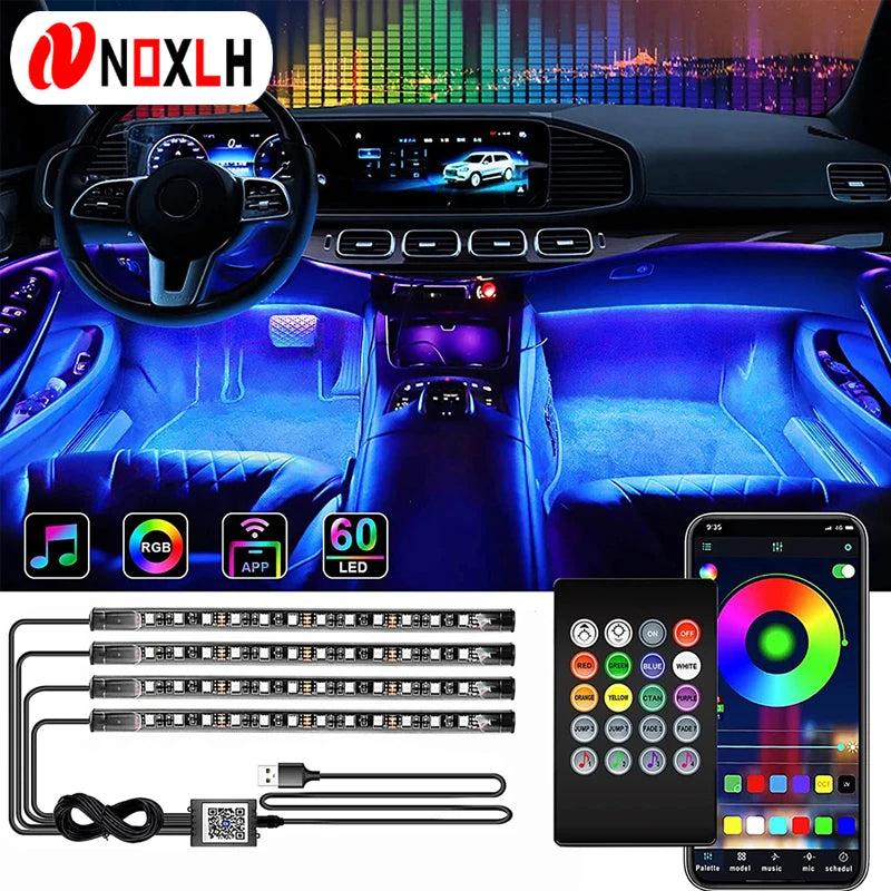 LumeGlow™ RGB LED Car Ambient Lights – App & Music Sync With App or Remote control.