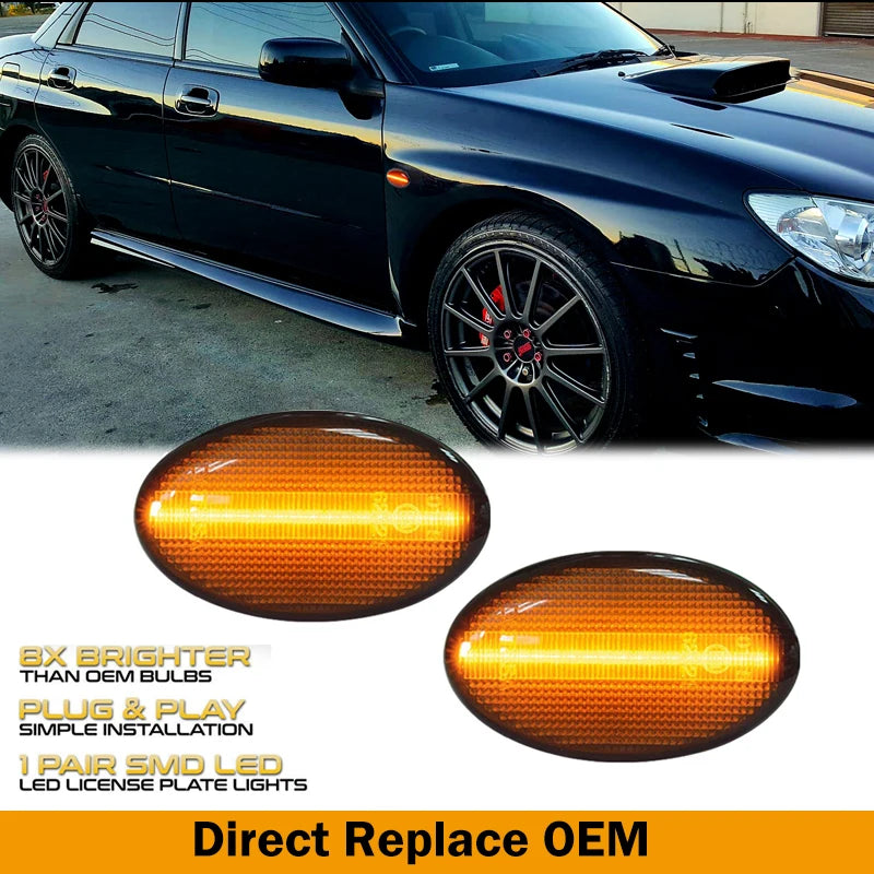 HyperFlash Dynamic LED Side Markers – Hyperspeed Sequential Blinkers for Subaru WRX STI, Impreza, Forester & Legacy